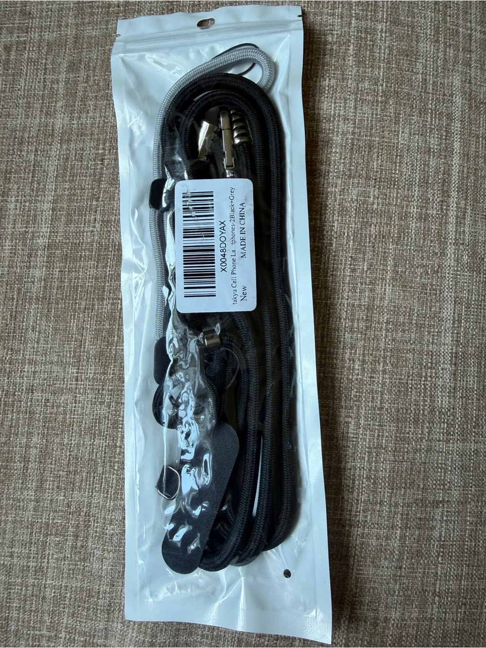 New Adjustable 2 Black and Gray Neck Strap Lanyard